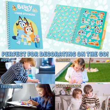 Bluey Sticker Book with 28 Sheets and 1000+ Stickers for Kids