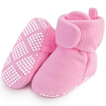 Pro Goleem Fleece Baby Booties - Warm Cozy Baby Slippers, Stay On Sock Shoes, Easy to Put on, Unisex...