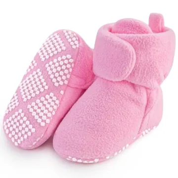 Pro Goleem Fleece Baby Booties - Warm Cozy Baby Slippers, Stay On Sock Shoes, Easy to Put on, Unisex...