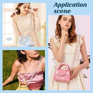 PH PandaHall 39 Inch Clear Acrylic Beaded Bag Strap with Alloy Buckles, Ladies Bag Chain Handbag Crossbody Bag Purse Replacement Chain Strap