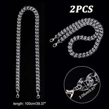 PH PandaHall 39 Inch Clear Acrylic Beaded Bag Strap with Alloy Buckles, Ladies Bag Chain Handbag Crossbody Bag Purse Replacement Chain Strap