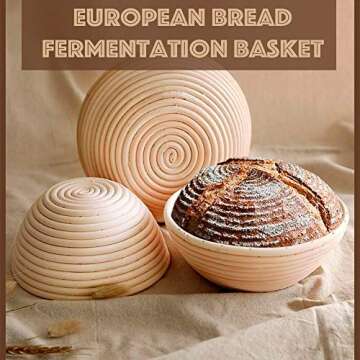 Killer's Instinct Outdoors 9" Inch Bread Banneton Proofing Basket Round Natural Rattan Proofing Baskets Premium Round Bread Making Tool for Professional Home Bakers Artisan Bread Dough