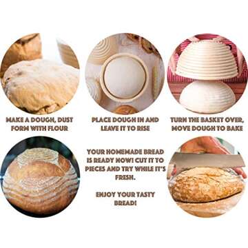 Killer's Instinct Outdoors 9" Inch Bread Banneton Proofing Basket Round Natural Rattan Proofing Baskets Premium Round Bread Making Tool for Professional Home Bakers Artisan Bread Dough