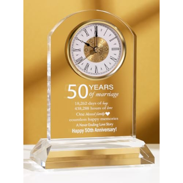 DEEWISH 50th Wedding Anniversary Clock - Perfect Gift for Lasting Love