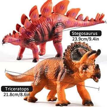 Explore the TEMI 7 Piece Jumbo Dinosaur Toy Set - Perfect for Ages 3-8, Great Gift for Party Favors!