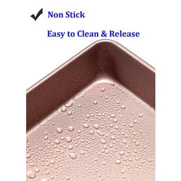 HYTK Small Baking Sheet Pans Nonstick 11x9inch Carbon Steel Deep Side Replacement Tray Brownie Cake Pan Cookie Sheet Set Thick Heavy No Rust Easy Clean Bakeware