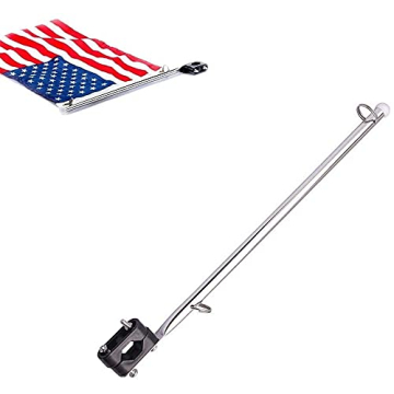 2 Pack Stainless Steel Boat Flagpole Holder Rail Mount Kits for Marine