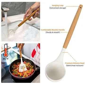 12-Piece White Kitchen Utensils Set - Silicone Cooking Tools