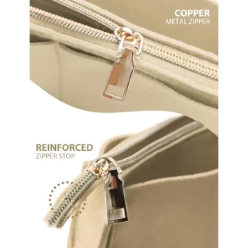 OMYSTYLE Beige Purse Organizer Insert for Handbags