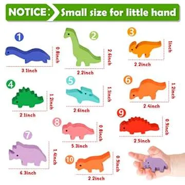 HahaGift Dinosaur Toys for Kids 3-5 Year Old Boys Gifts, Wooden Stacking Toddler Toys for 2 3 4 5 6 Year Old Boys Toys, Montessori Learning Toys Age 2-6 Year Old Boys Christmas & Birthday Gifts!