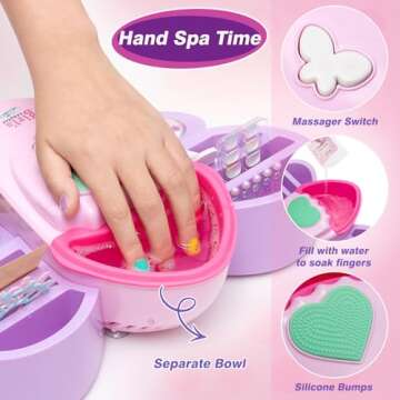 G.C Kids Nail Polish Set for Girls Toy 6-12 Years Old, Nail Art Kit Storage Desk with Nail Dryer&Han...