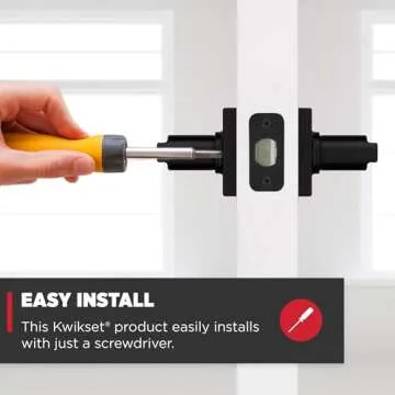 Kwikset Casey Interior Passage Door Handle, Lever For Closet and Hallway Doors, Reversible Non-Locking Handle Lever, Matte Black , with Microban Protection