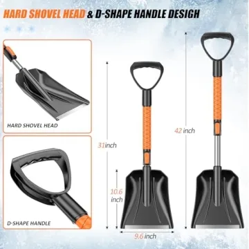 42" Extendable Ice Scraper & Snow Brush for Vehicles