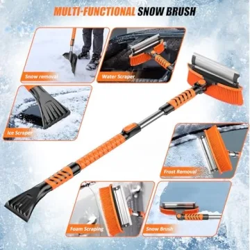 42" Extendable Ice Scraper & Snow Brush for Vehicles