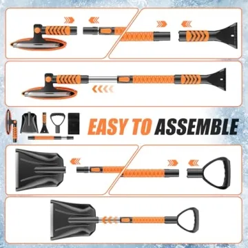 42" Extendable Ice Scraper & Snow Brush for Vehicles