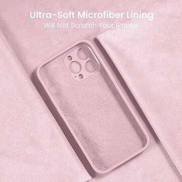 FireNova Designed for iPhone 15 Pro Max Case, Silicone Upgraded [Camera Protection] Phone Case with [2 Screen Protectors], Soft Anti-Scratch Microfiber Lining Inside, 6.7 inch, Chalk Pink