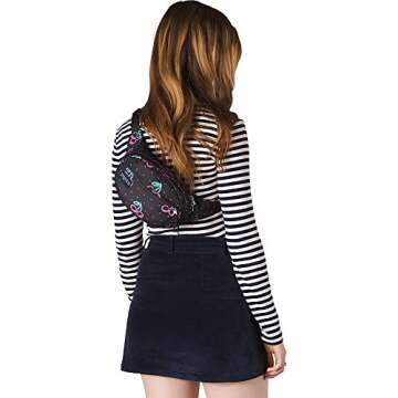 JanSport Fifth Avenue Fanny Pack Crossbody Bags for Women, Men, Black - Stylish, Durable Waist Bag with Adjustable Belt, Main Zippered Pocket, Quick Stash Pocket - Premium Travel Essentials