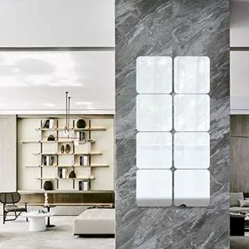 iCAGY Acrylic Self Adhesive Mirror Sheet for Wall, Plastic Non Glass Sticky Kid Safety Mirror Tiles for Wall Rectangle 13.5x17.5 inch 1Pcs