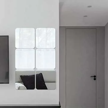 iCAGY Acrylic Self Adhesive Mirror Sheet for Wall, Plastic Non Glass Sticky Kid Safety Mirror Tiles for Wall Rectangle 13.5x17.5 inch 1Pcs