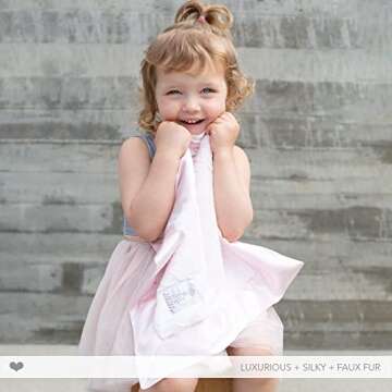 Little Giraffe Baby Blanket - Luxe Soft Blanket with Satin Trim - Baby Stroller Blanket - Newborn Baby Essentials & Baby Gifts - 17" x 17" - Silver