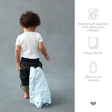 Little Giraffe Baby Blanket - Luxe Soft Blanket with Satin Trim - Baby Stroller Blanket - Newborn Baby Essentials & Baby Gifts - 17" x 17" - Silver