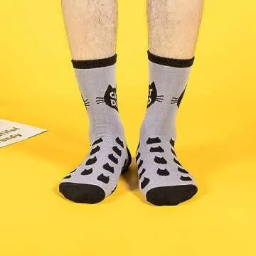 Cat Dad Socks Mens Funny Socks Christmas Birthday Father’s Day Gifts for Men Cat Socks Crazy Socks Men
