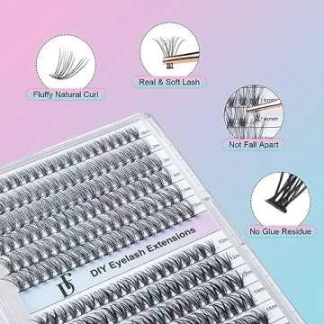 Individual Lashes 240Pcs 20D+30D Lash Clusters D Curl Mixed 10-16mm Cluster Lashes Matte Black Wispy DIY Lash Extensions (20/30D-D,10-16mm Mixed)