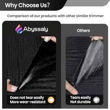 Abyssaly Black Wood Peel and Stick Wallpaper Decorative Self-Adhesive Contact Paper Film for Furniture Real Wood Contact Paper for Cabinets and Drawers Easy to Clean17.71" X 78.7"