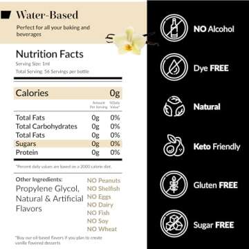 Dolce Flav Vanilla Extract - 2 Ounce Water-Soluble Multipurpose Flavoring Ideal for Baked Goods, Bev...