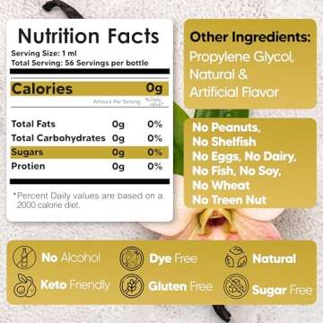 Dolce Flav Vanilla Extract - 2 Ounce Water-Soluble Multipurpose Flavoring Ideal for Baked Goods, Beverages, Coffee, Desserts & Ice Cream - Perfect Kitchen Gift for Holidays