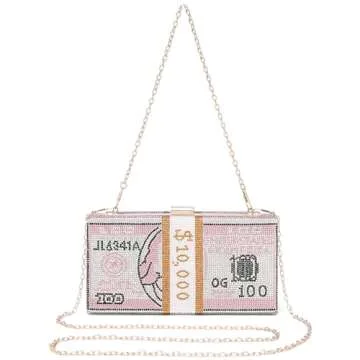 Covelin Rhinestone Dollar Clutch for Stylish Women