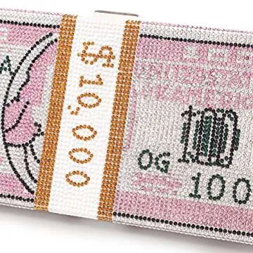 Covelin Rhinestone Dollar Clutch for Stylish Women