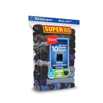 Hanes Boys And Toddler Underwear, Comfort Flex Comfortsoft Briefs, Multiple Packs Available Boxer, Multicolor - 10 Pack, X-Large US