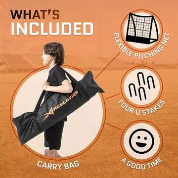 Pitching Target Baseball Net with 9 Targets Baseball Training Equipment for Youth and Adults | Baseball and Softball | Flexible Design for Portability [Carry Bag Included]