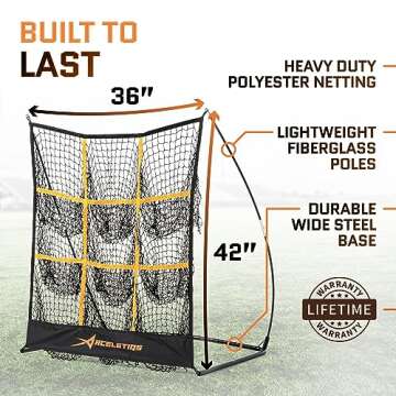 Pitching Target Baseball Net with 9 Targets Baseball Training Equipment for Youth and Adults | Baseball and Softball | Flexible Design for Portability [Carry Bag Included]