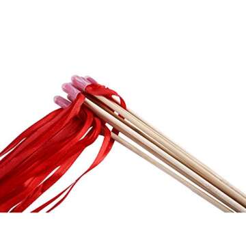 Wishprom Ribbon Stick Wands Streamers for Wedding Party Favor (Red-30PCS)