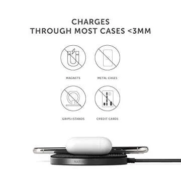 NATIVE UNION Drop XL Wireless Charger – 10W Multi-Device Fast Charging Pad Compatible with iPhone & Qi Compatible Devices(Adapter for US, China and Australia Included)