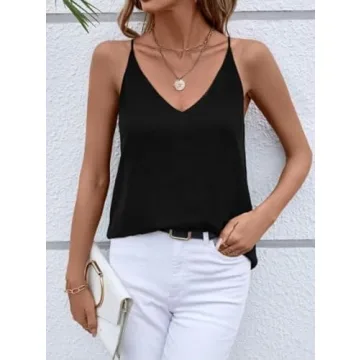 Evera B V Neck Spaghetti Strap Camisole for Women