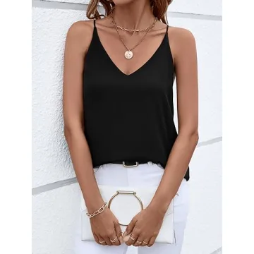 Evera B V Neck Spaghetti Strap Camisole for Women