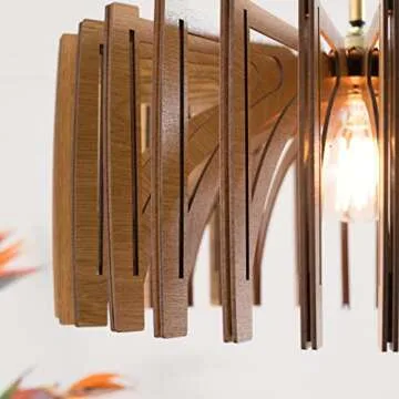 FAT UMBRELLA Handcrafted Mid Century Modern Wood Pendant Light