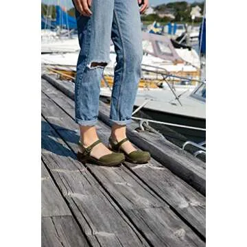 Sandgrens Handmade Swedish Wood Clogs for Women, Low Heel Sandal US 8-8.5 | Saragasso Olive Nubuck DK, EU 39