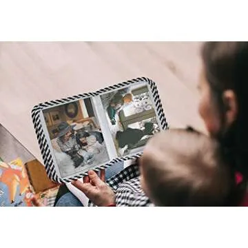 ABCKEY My Family And Friends Baby Photo Album With Sunflower Baby-safe mirror Holds 18 Photos
