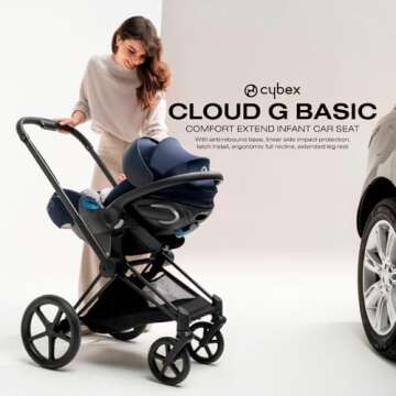 Cybex Cloud G Comfort Extend Infant Car Seat with Anti-Rebound Base, Linear Side Impact Protection, ...