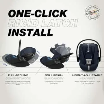 Cybex Cloud G Comfort Extend Infant Car Seat with Anti-Rebound Base, Linear Side Impact Protection, Latch Install, Ergonomic Full Recline, Extended Leg Rest, Ocean Blue