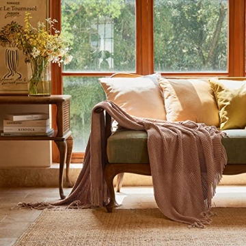 Soft Boho Chenille Knit Throw Blanket for Cozy Home Decor