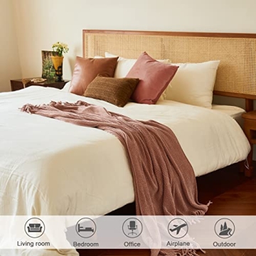 Soft Boho Chenille Knit Throw Blanket for Cozy Home Decor