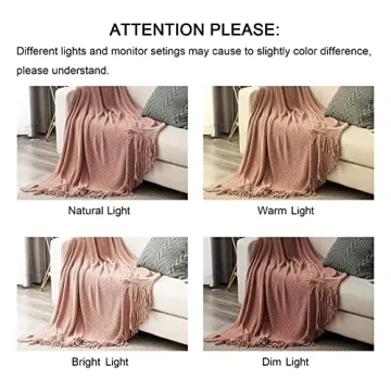 Soft Boho Chenille Knit Throw Blanket for Cozy Home Decor