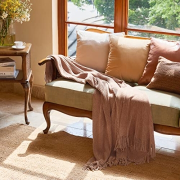 Soft Boho Chenille Knit Throw Blanket for Cozy Home Decor