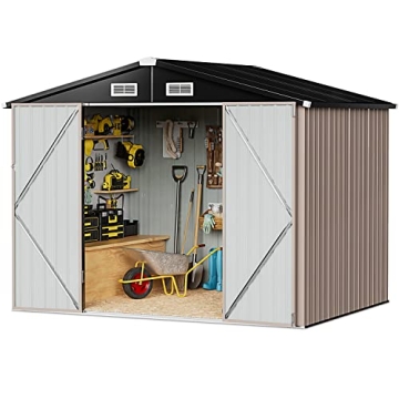 Aoxun Waterproof Metal Storage Shed for Outdoor Use