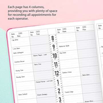 GoGirl Salon Appointment Book – Reservation Book for Beauty Salons, Spas, Hair Stylists, Estheticians – Appt Booking Planner, 7x10″ (Hot Pink)
